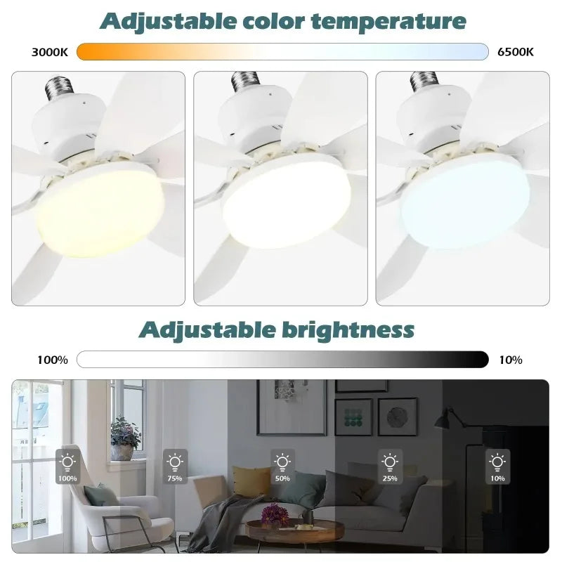 Ceiling Fan LED Light with Remote for Home and Study Room
