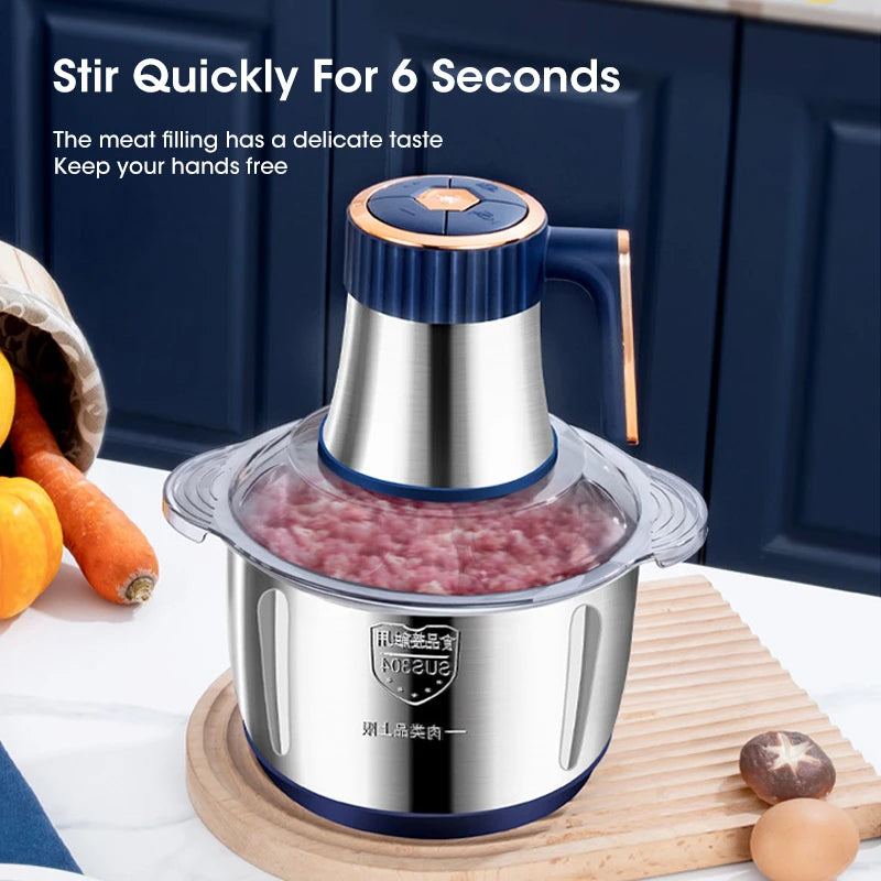 Electric Food Processor for Meat Grinding and Vegetable Chopping
