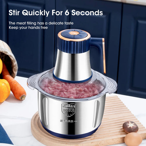 Electric Food Processor for Meat Grinding and Vegetable Chopping
